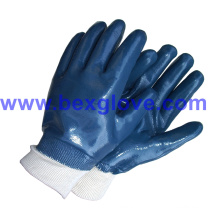 Cotton Glove, Blue Nitrile Full Coated